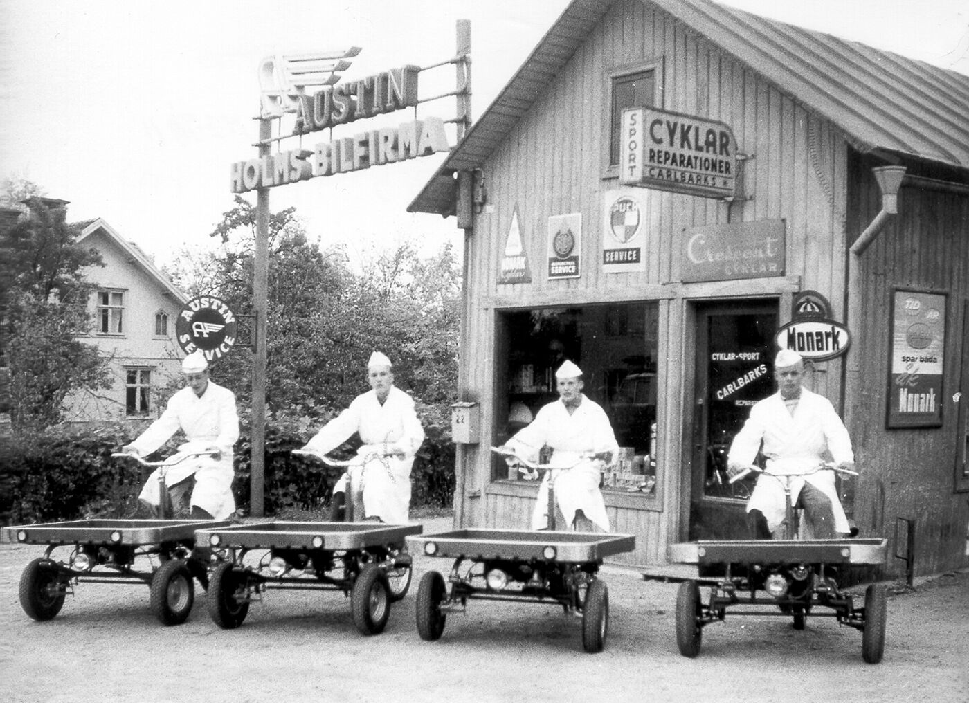 Carlbarks cykel- och sportaffär i Kumla, tidigt 1900-tal
